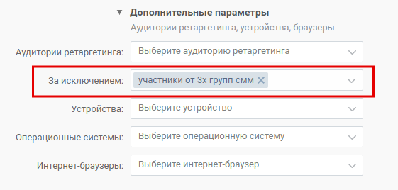 параметры таргетингов